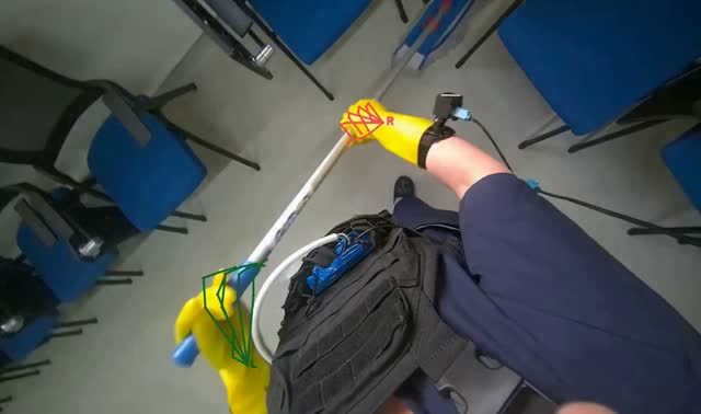 Mopping floor with mop: egocentric robotics sample