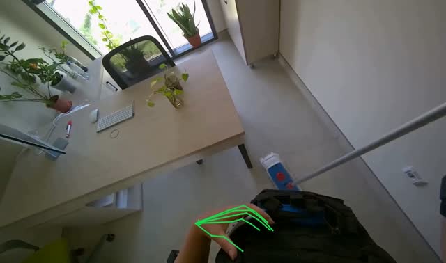 Mopping office floor: egocentric robotics sample