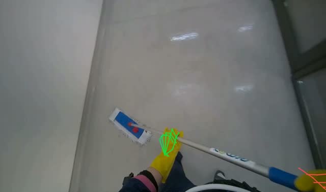 Mopping hallway floor: egocentric robotics sample