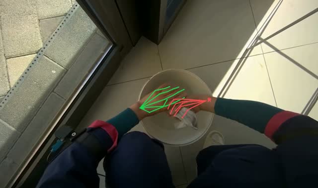 Cleaning window area: egocentric robotics sample