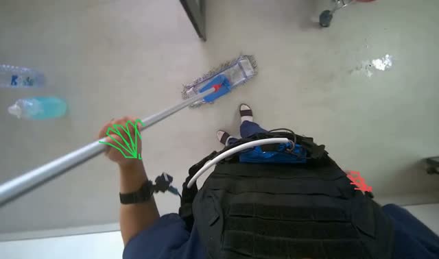 Mopping office floor: egocentric robotics sample