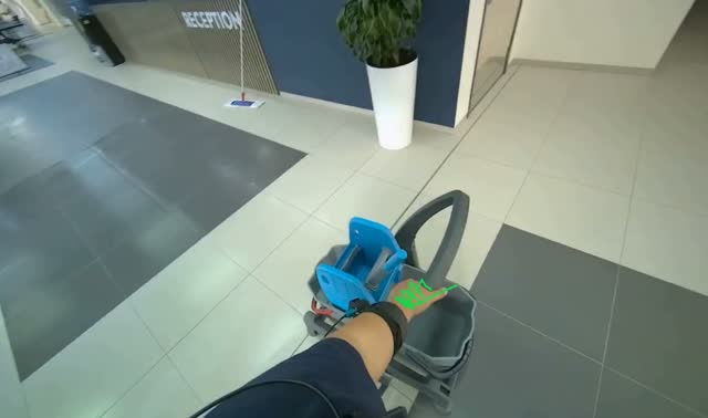 Mopping tiled floor: egocentric robotics sample