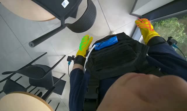 Lifting chairs onto tables: egocentric robotics sample