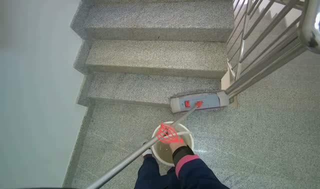 Mopping stairs: egocentric robotics sample