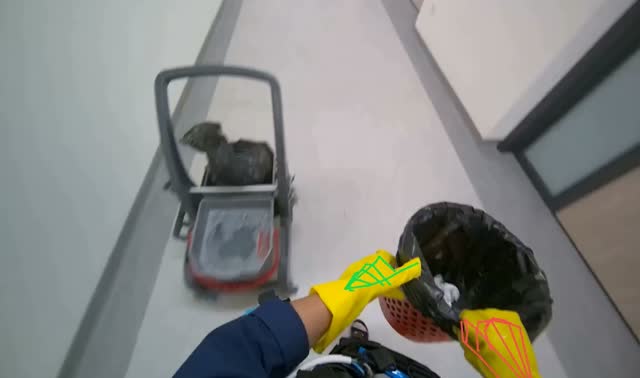 Emptying and replacing trash bags: egocentric robotics sample