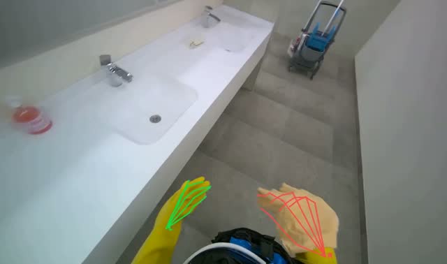 Cleaning bathroom mirrors: egocentric robotics sample