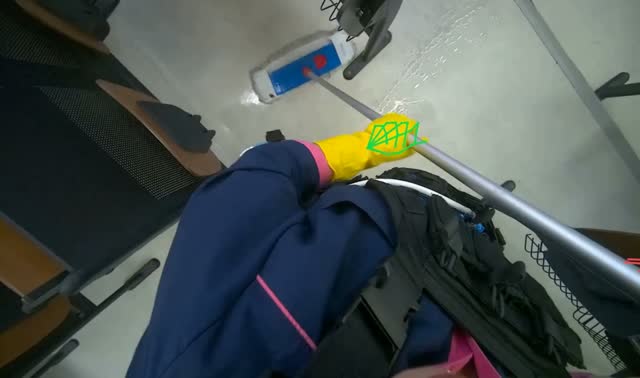Mopping classroom floor: egocentric robotics sample