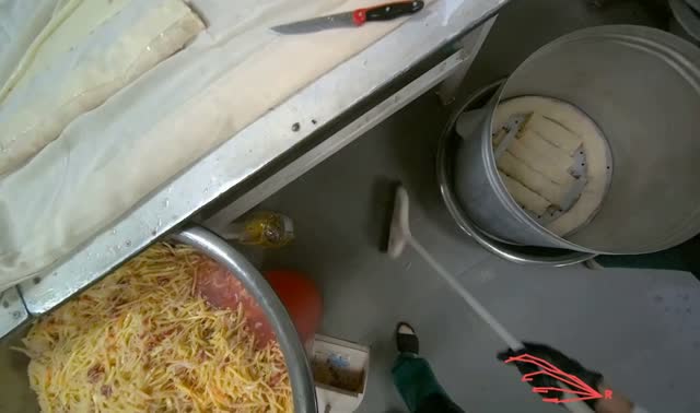 Sweeping kitchen floor: egocentric robotics sample