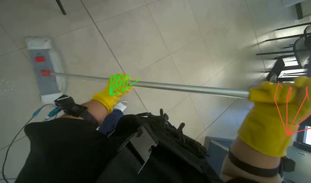 Mopping cafeteria floor: egocentric robotics sample
