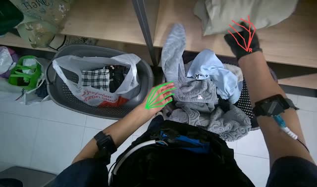 Unloading, folding, and bagging laundry: egocentric robotics sample