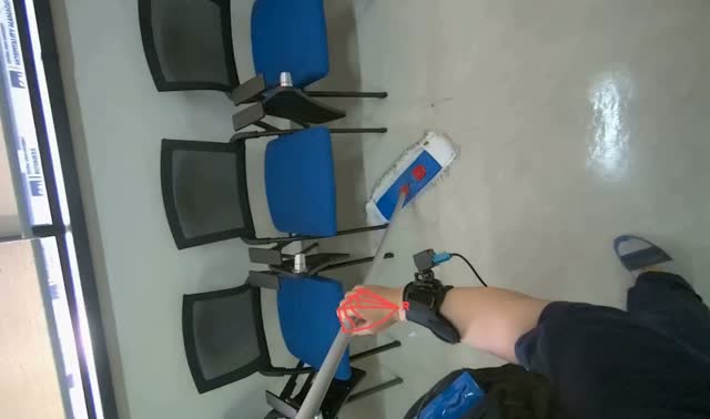 Mopping room floor: egocentric robotics sample