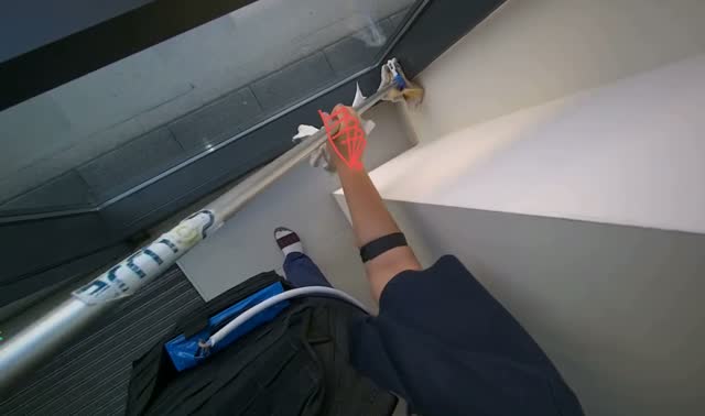 Cleaning windows and frames: egocentric robotics sample