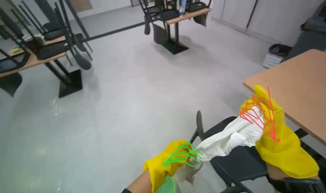Wiping furniture surfaces: egocentric robotics sample