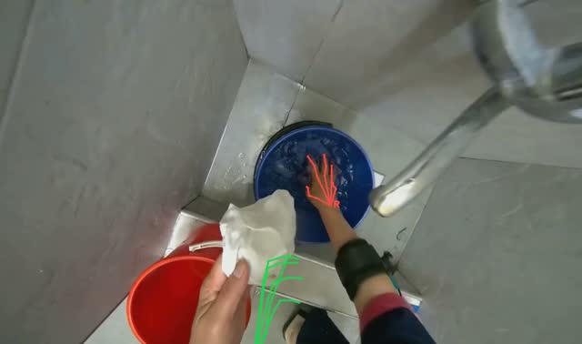 Rinsing cleaning cloths: egocentric robotics sample