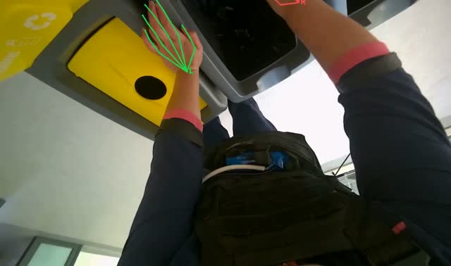 Wiping recycling bins: egocentric robotics sample
