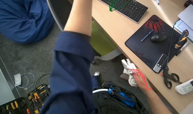 Wiping office desk and peripherals: egocentric robotics sample