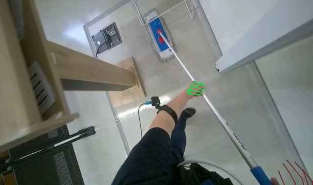 Mopping classroom floor: egocentric robotics sample