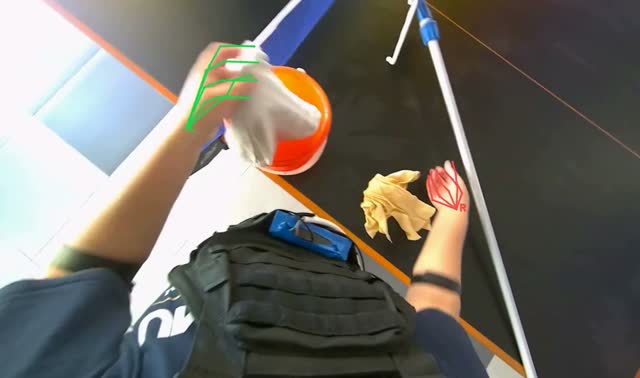 Preparing cleaning tools: egocentric robotics sample
