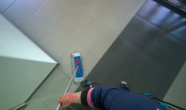 Mopping tiled floor: egocentric robotics sample