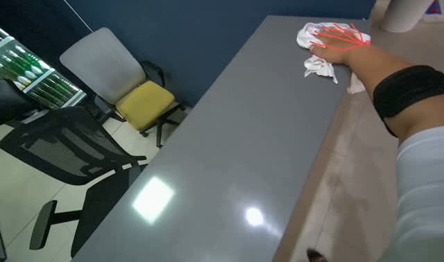 Wiping reception desk: egocentric robotics sample