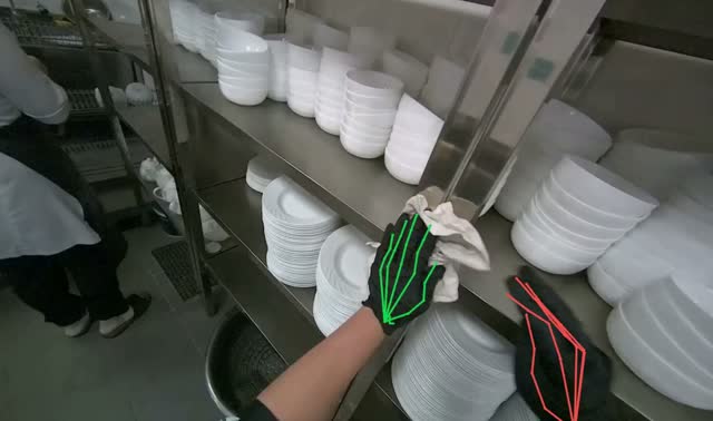 Wiping and organizing kitchen shelves: egocentric robotics sample