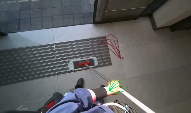 Mopping reception area floor: egocentric robotics sample