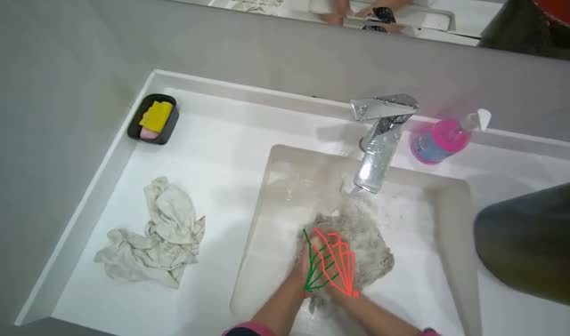 Washing mop heads in sink: egocentric robotics sample
