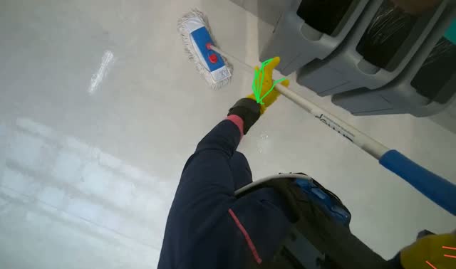Mopping office floor: egocentric robotics sample