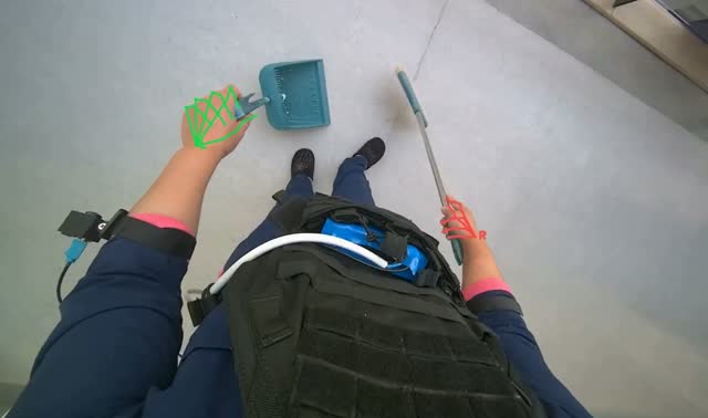 Sweeping hallway floor: egocentric robotics sample