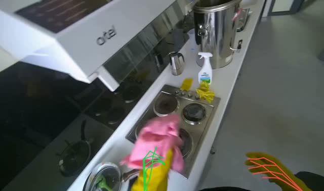 Wiping kitchen stovetop: egocentric robotics sample