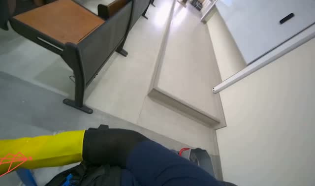 Mopping classroom floor: egocentric robotics sample