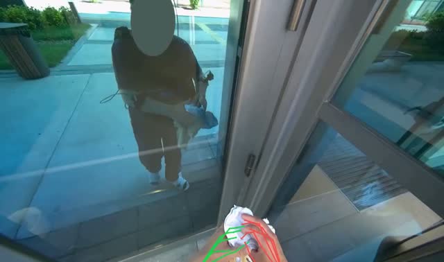 Cleaning glass door and frame: egocentric robotics sample