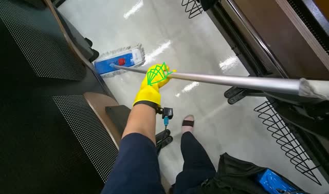 Mopping classroom stairs: egocentric robotics sample
