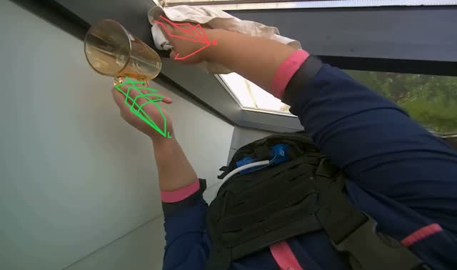 Wiping window frames: egocentric robotics sample