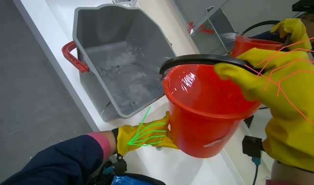 Preparing cleaning tools: egocentric robotics sample