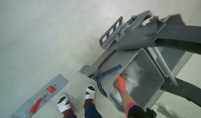 Preparing cleaning equipment: egocentric robotics sample