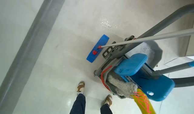 Preparing mop for cleaning: egocentric robotics sample