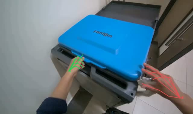 Organizing cleaning cart supplies: egocentric robotics sample
