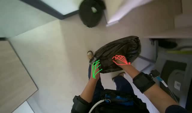 Emptying office trash bin: egocentric robotics sample