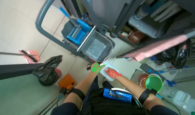 Preparing cleaning solution: egocentric robotics sample
