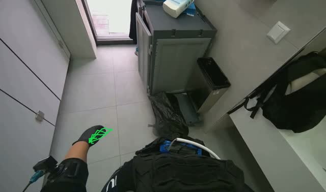 Stocking restroom supplies: egocentric robotics sample