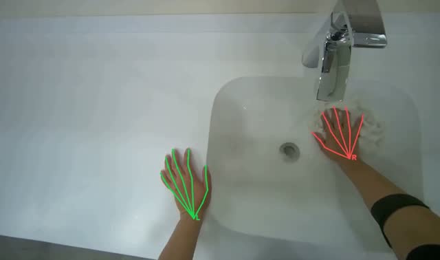 Cleaning restroom sinks: egocentric robotics sample