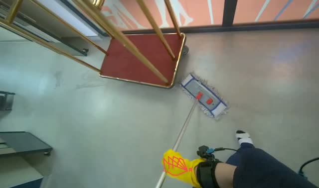 Mopping office floor: egocentric robotics sample