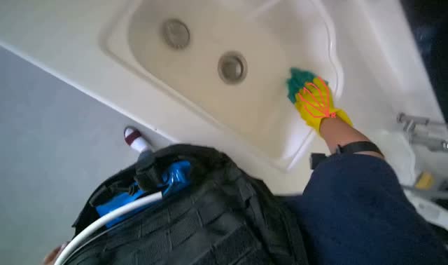 Cleaning kitchen sink and counter: egocentric robotics sample