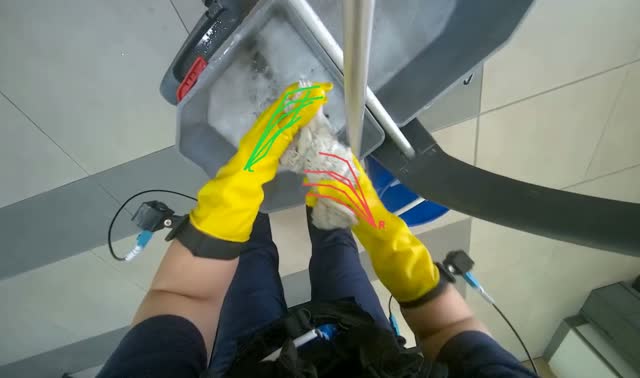 Cleaning and preparing mop: egocentric robotics sample