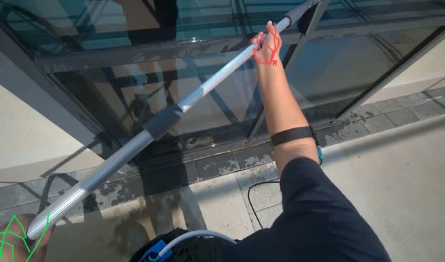 Cleaning glass window with squeegee: egocentric robotics sample