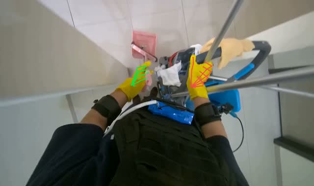 Sweeping floor with dustpan and brush: egocentric robotics sample
