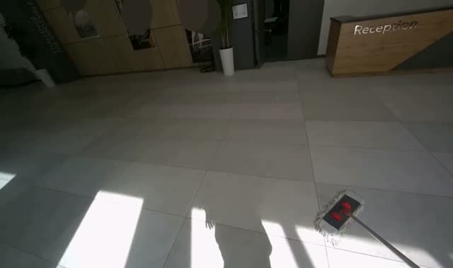 Mopping reception area floor: egocentric robotics sample