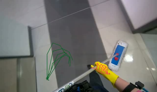 Preparing mop for cleaning: egocentric robotics sample