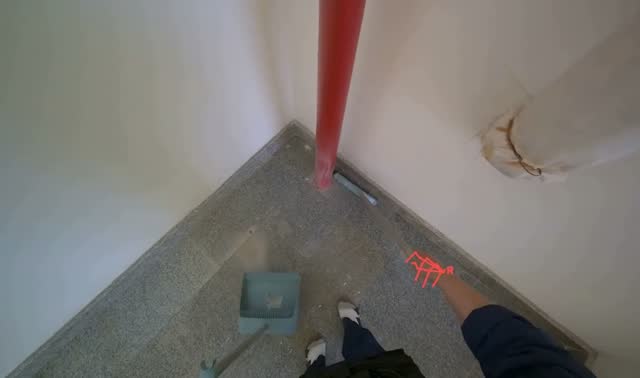 Sweeping stairwell floor: egocentric robotics sample